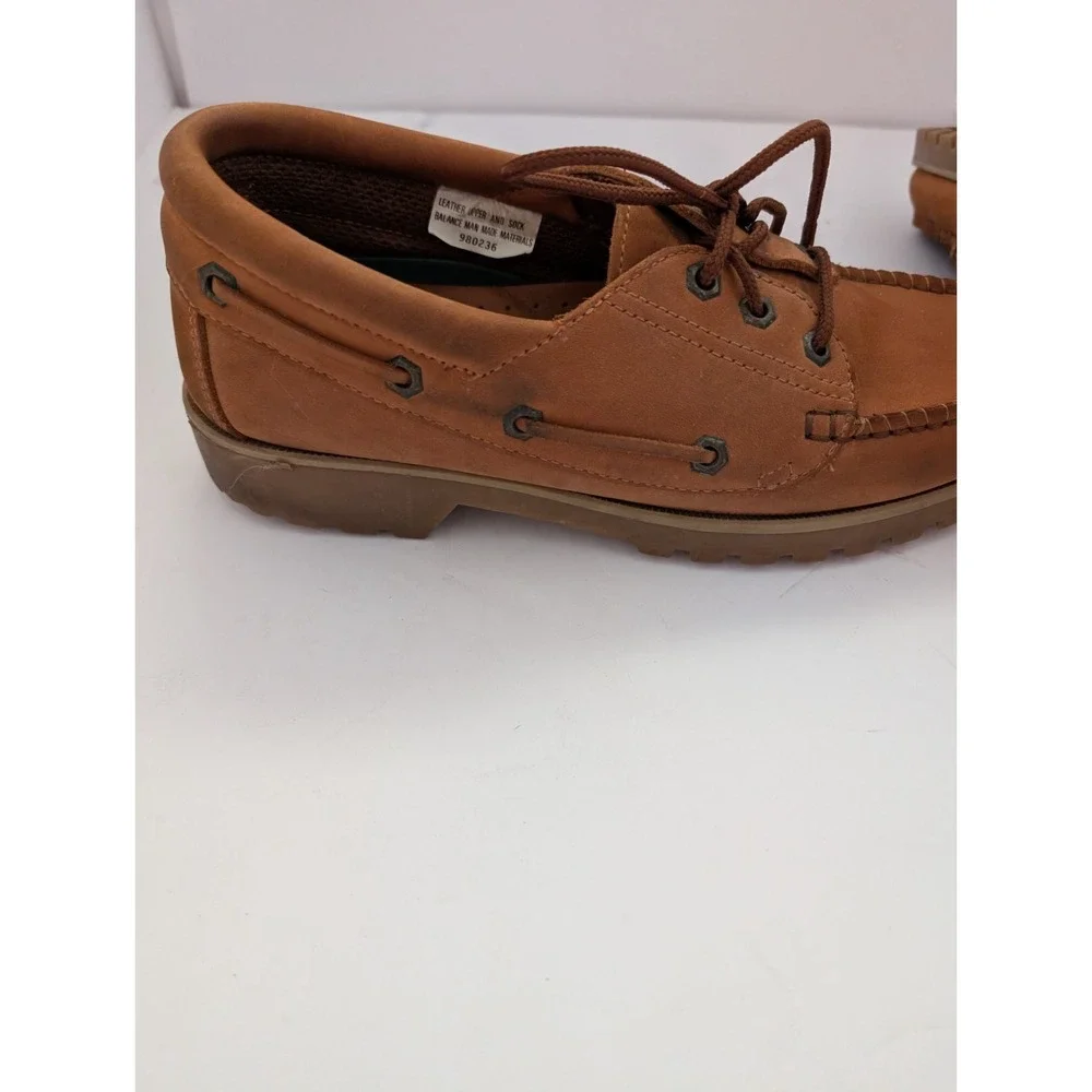 Mens Merona Tan/ Rust Leather Boat Shoes Size 10.5